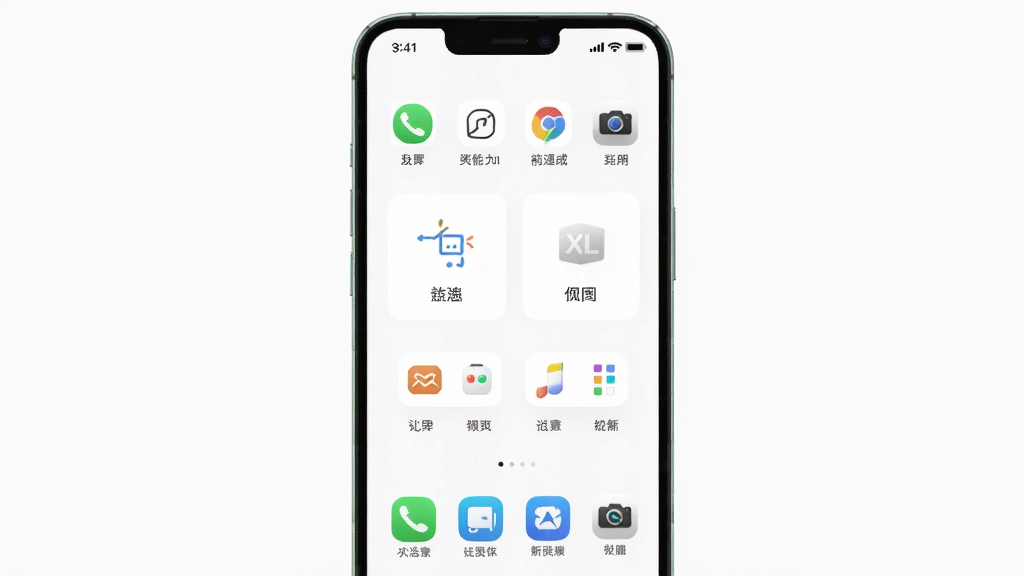 一张展示XL智能终端无广告清爽界面的图片,主体是手机屏幕上干净的应用主界面没有任何广告横幅和弹窗,布局功能按钮排列整齐背景纯净,排版留白舒适,风格极简主义,细节上图标线条流畅,画质干净无多余元素