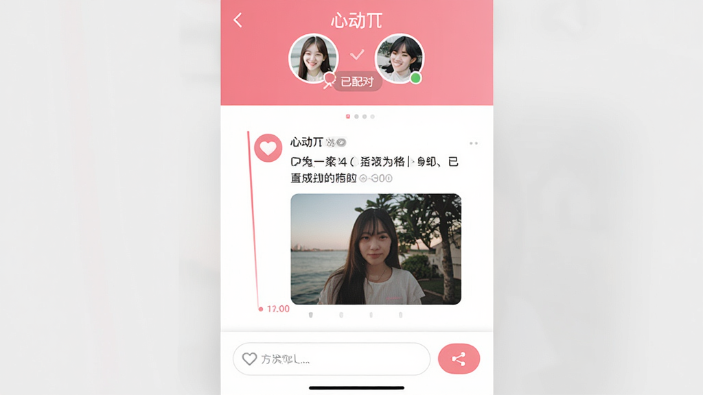 ���Ķ��С�Ӧ����˫��ͬ���ռ�����ͼ��������ʾ�����û�ͷ��͡�����ԡ�״̬��ǩ���м��Ƕ�̬ʱ���ߣ�չʾ��һ�����ֶ�̬��һ����Ƭ����ͼ���ײ��������ͷ��Ͱ�ť��������ɫ�Է�ɫ�Ͱ�ɫΪ���������ܰ��࣬�����������޶���Ԫ��