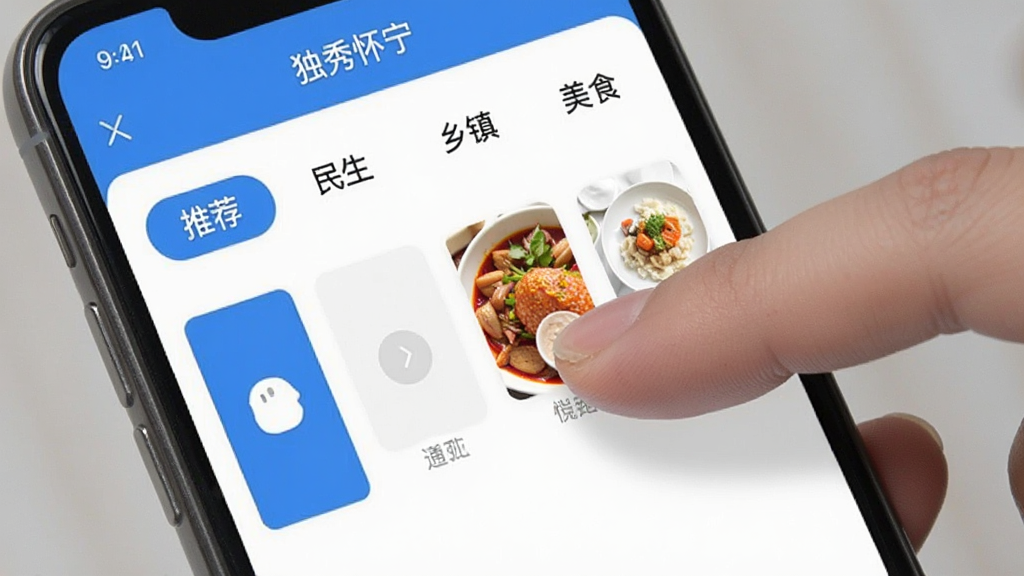 �ֻ������ͼ��չʾ�����㻳����App�ĸ��Ի���������ҳ�棬��Ļ���ж��Ƶ����ǩ���硰�Ƽ��������������������򡱡�����ʳ���ȣ��û���������ָ�϶����򣬽�����Ƽ�࣬������ɫ�����ʸɾ��޶���Ԫ��