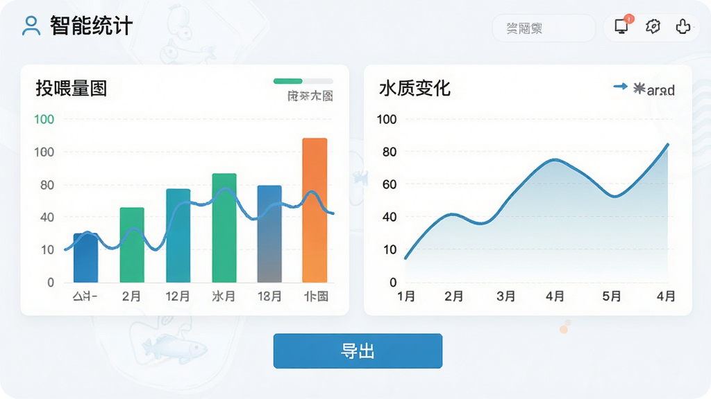�ǻ���ҵapp����ͳ�ƽ��棬չʾͶι����״ͼ��ˮ�ʱ仯����ͼ��ͼ����ɫ�������·��е�����ť��������ǳɫ����Ϊ��������ִ���࣬ϸ���������ɾ��޶���Ԫ��