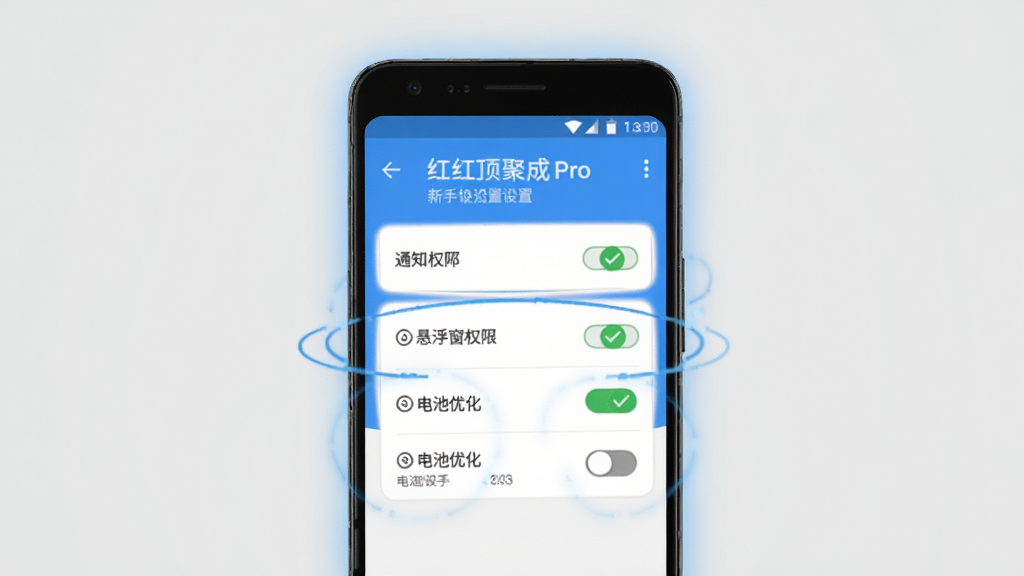 �춥�۳�Pro������������ͼ������չʾһ����׿�ֻ�����Ļ����ʾ�춥�۳�Pro��Ȩ������ҳ�棬��֪ͨȨ�ޡ�������Ȩ�ޡ�����Ż���������ѡ�ÿ��ѡ���Ա�����ɫ�Թ���ǣ��������࣬������ɫ�����������ɶ����ֻ���Χ����΢�ķ���Ч��ͻ�������ص㣬����Ϊ��ɫǳ�ң����ʸɾ�������Ԫ�ء�