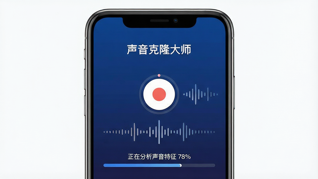 һ��չʾ�ֻ�App¼�������ͼƬ����Ļ�Ϸ���ʾ��������¡��ʦ���������м���һ��Բ��¼����ť���������������ƣ��·���ʾ�����ڷ����������� 78%���Ľ�����������Ϊ����ɫ���䣬������ִ������ʸɾ��޶���Ԫ��