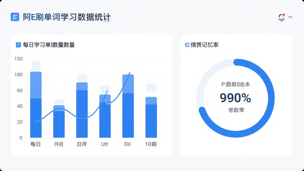 ��Eˢ����ѧϰ����ͳ��ҳ�棬չʾ��״ͼ�ͻ��ν���������ʾÿ��ѧϰ���������ͼ����ʣ�������ɫ������Ϊ����������ִ������ʸɾ��޶���Ԫ��