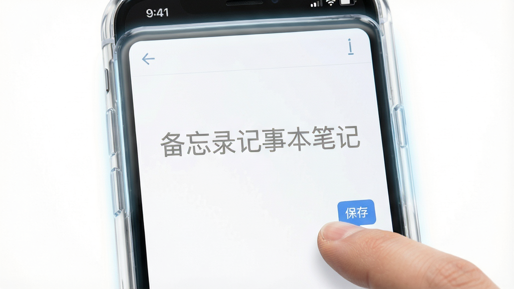 ����������һ���ֻ���Ļ��д����Ļ����ʾ����¼���±��ʼǵı༭���棬�����Ǵ���ɫ�����������С�����¼���±��ʼǡ���ǳ��ɫˮӡ������һ����ָ���ڵ����Ļ�ϵı��水ť����Ļ��Χ��һ�������͸�������֣������޹����ţ������Ƽ��У�ϸ�����������ʸɾ����޶���Ԫ��