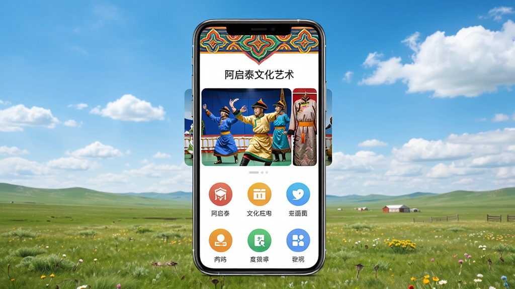 ����̩�Ļ�����Ӧ��������չʾ�������������ֻ���Ļ����Ļ����ʾ����̩�Ļ�����App��ҳ���������ɹ��廨��װ�Σ��м����ֲ�ͼչʾ�ɹ������ʹ�ͳ���Σ��·��ǹ���ͼ���������룬�����������Ĳ�ԭ��������ƣ��������������ϸ�ڷḻ�����ʸɾ��޶���Ԫ��