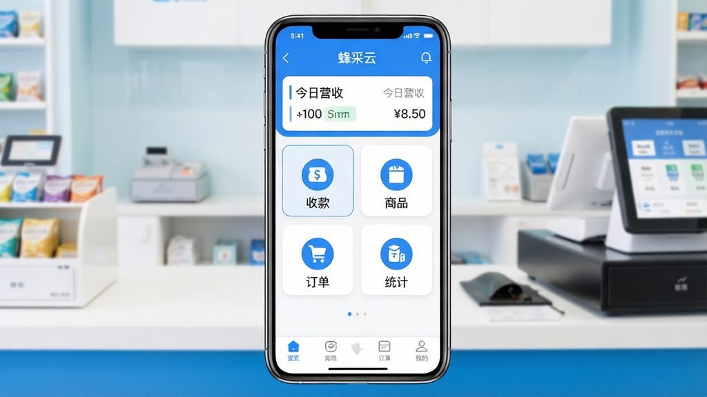 һ��չʾ�ֻ�Ӧ�ý����ͼƬ�����������ǡ�����ơ�APP�������棬�����Ǽ��ĵ�������̨������������������ɫΪ����������ʾ�ŵ����ƺͽ���Ӫ�����ݣ��м����տ��Ʒ��������ͳ���ĸ���ͼ����ڣ��ײ��ǵ��������������ִ�������ϸ�����������ʸɾ����޶���Ԫ��