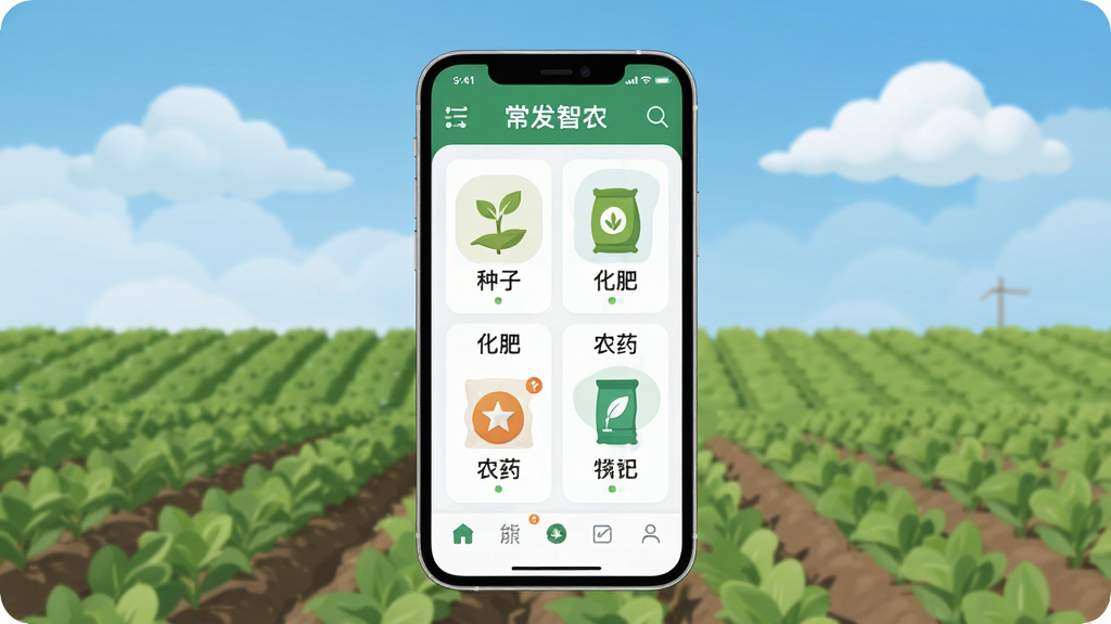 ������ũApp������ȫòչʾ������������һ�������ֻ�����Ļ��ʾũ����Ʒ���������ĵ�����ҳ���������ӡ����ʡ�ũҩ��ͼ�꣬�����Ǹɾ���ũ����������ƣ����ּ�����ˣ�����ִ���ƽ����ϸ��Բ�󣬻��������ɾ����޶���Ԫ��