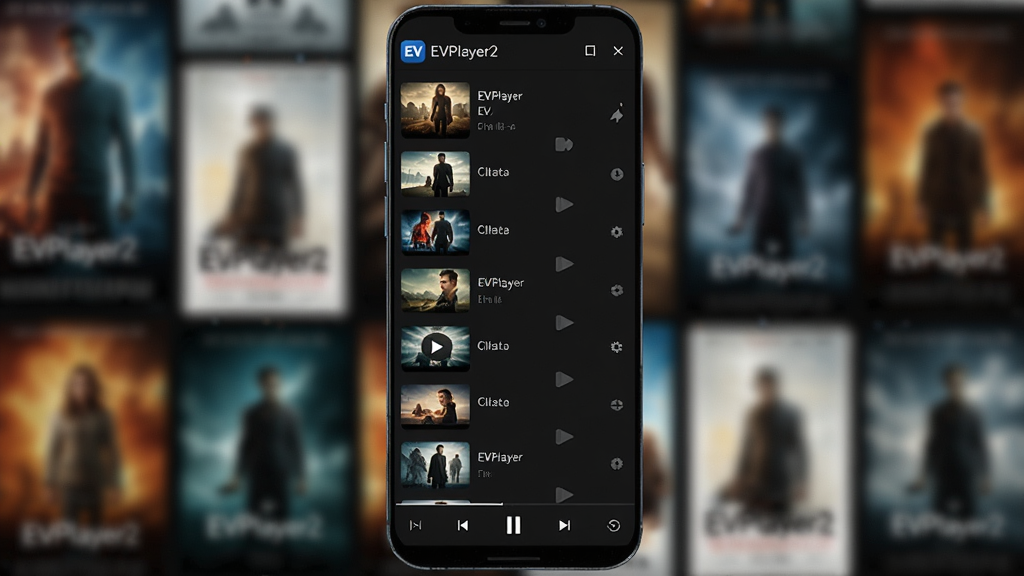 һ��չʾEVPlayer2������������ֻ���Ļ��ͼ������������EVPlayer2����ɫģʽ��Ƶ�����б���������ģ���ĵ�Ӱ����ǽ������ɾ��޹�棬������EVPlayer2��Ӧ�����Ʊ�ʶ���ײ��ǲ��ſ�����������ִ���࣬�����������޶���Ԫ��