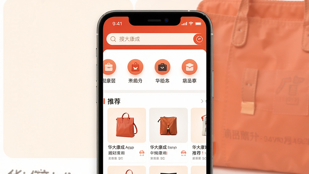 ���󿵳ɹ����̳�App������չʾ������Ϊһ�������ֻ���Ļ����Ļ�ڳ��ֻ��󿵳�App��ҳ�����������������ɼ����м�Ϊ��Ʒ����ͼ��������У��·�Ϊ�Ƽ���Ʒ�ٲ���չʾ�����岼�ּ�������Ű���ñ�ƽ����Ʒ��ϸ����ͼ��Բ�����ֱ�ǩ��ȷ����ɫ��Ϊů����Ⱥ���䣬���ʸɾ��������޶���Ԫ�ء�