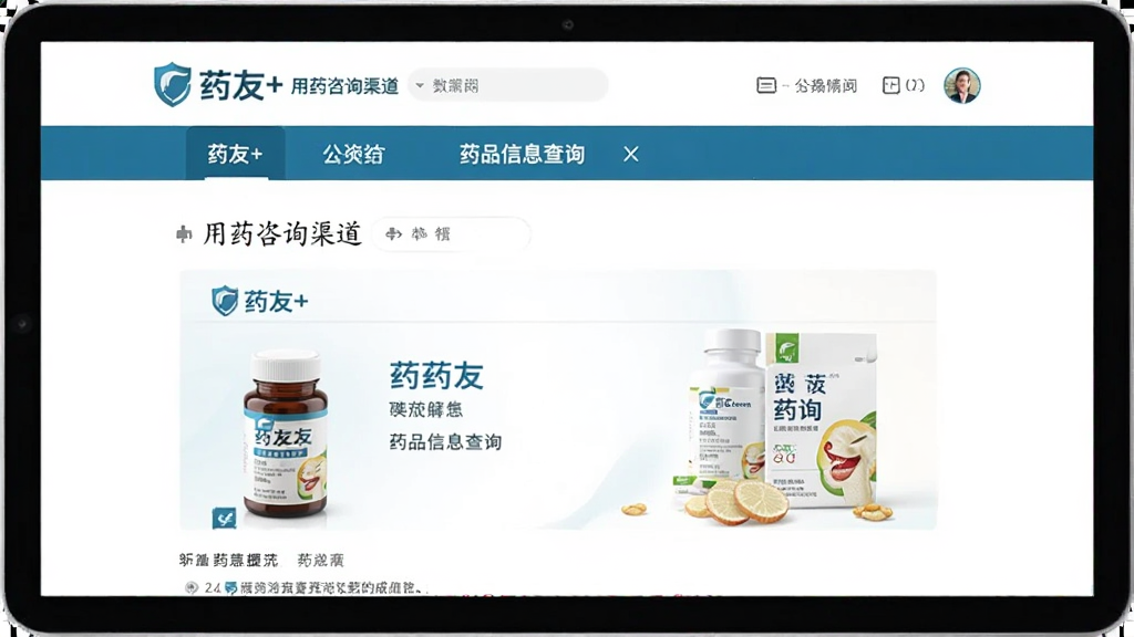 药友+ 用药咨询渠道 药品信息查询页面截图