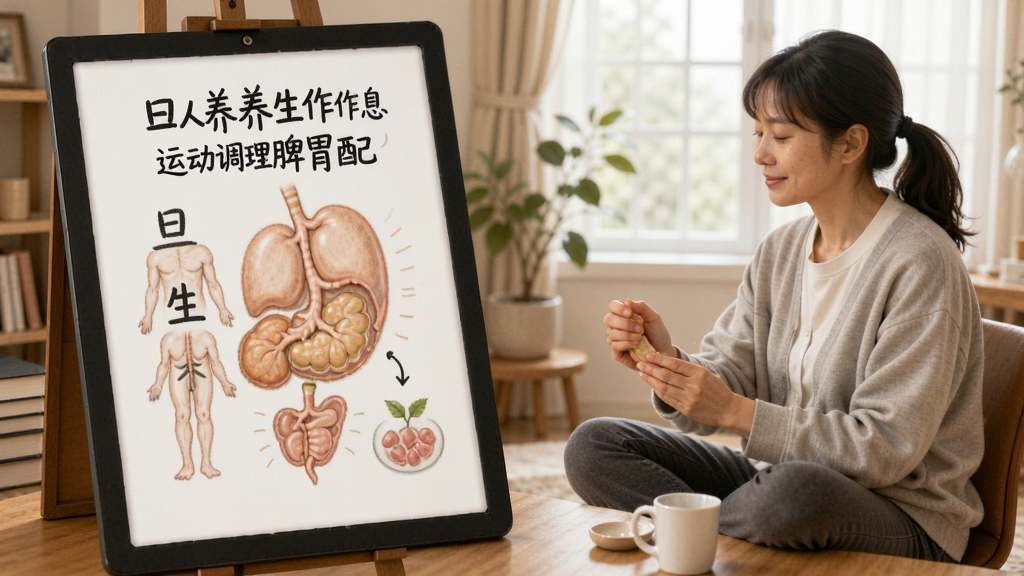 旦人养生日常作息运动调理脾胃配图