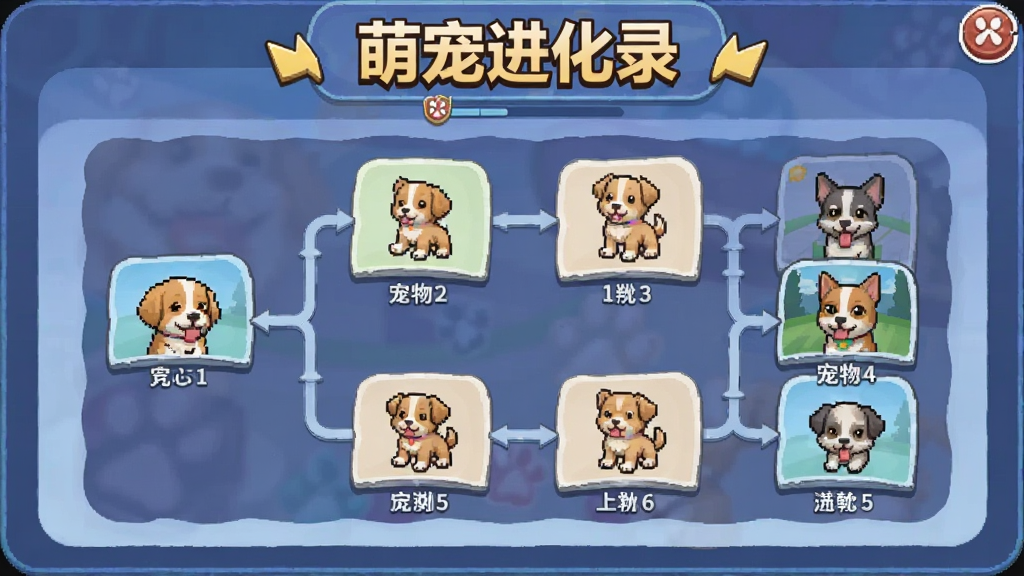 萌宠进化录-宠物合成进化路线选择界面
