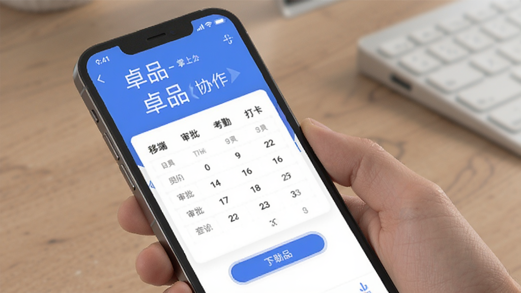 卓品-掌上办公协作工具 移动端审批与考勤打卡操作界面