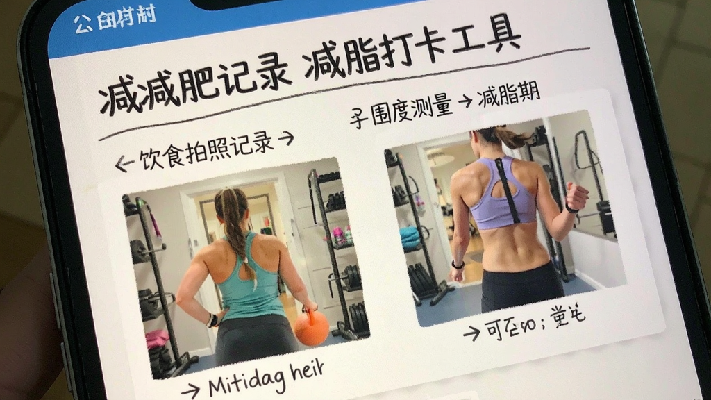 减肥记录-减脂打卡工具 饮食拍照记录和围度测量 减脂期数据追踪方法