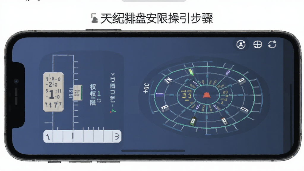 天纪排盘 安装步骤 手机屏幕 权限设置界面 操作指引 简洁明了 扁平图标 干净 无杂乱元素