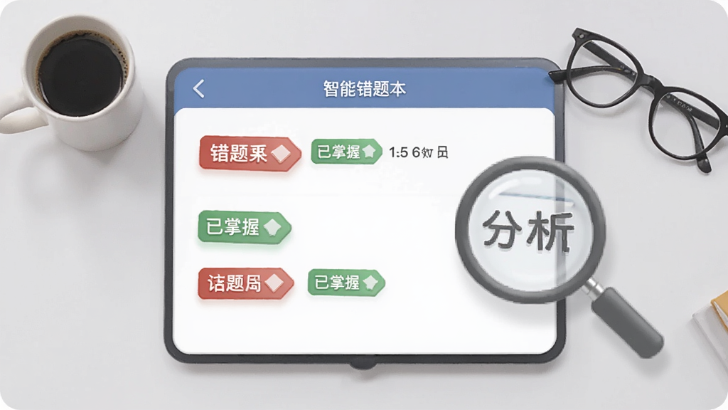 һ����������ܴ��Ȿ���棬������ʾ��ɫ�Ĵ����ǩ����ɫ�������ձ�ǩ���Ա���һ���Ŵ�ͼ�����ڷ�����Ŀ���ݣ�������ǳ��ɫ��ѧϰ���棬��������һ�����Ⱥ�һ���۾��������ܰѧϰ�磬���ּ�࣬���ʸɾ��޶���Ԫ�ء�