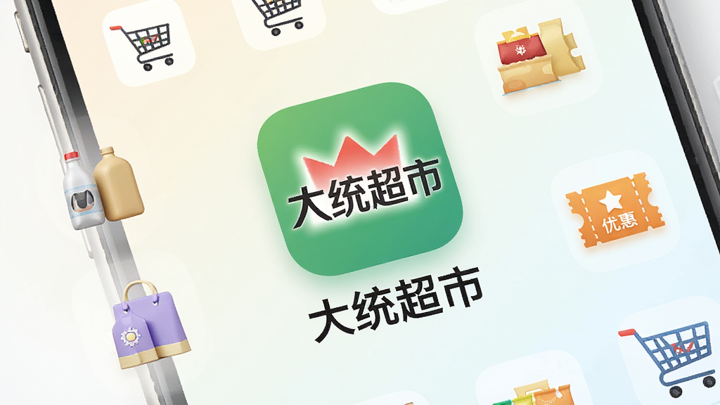 һ���ֻ�Ӧ�ý����ͼ�����������ǡ���ͳ���С���Appͼ�꣬ͼ���·�д�š���ͳ���С��ĸ��֣������Ǽ���ǳɫ���䣬��Χ�����Ź��ﳵ����Ʒ����ͼ�ꡢ�Ż�ȯ��СԪ�أ�������ɾ���ˬ�����ʸ��壬�޶�������Ԫ��