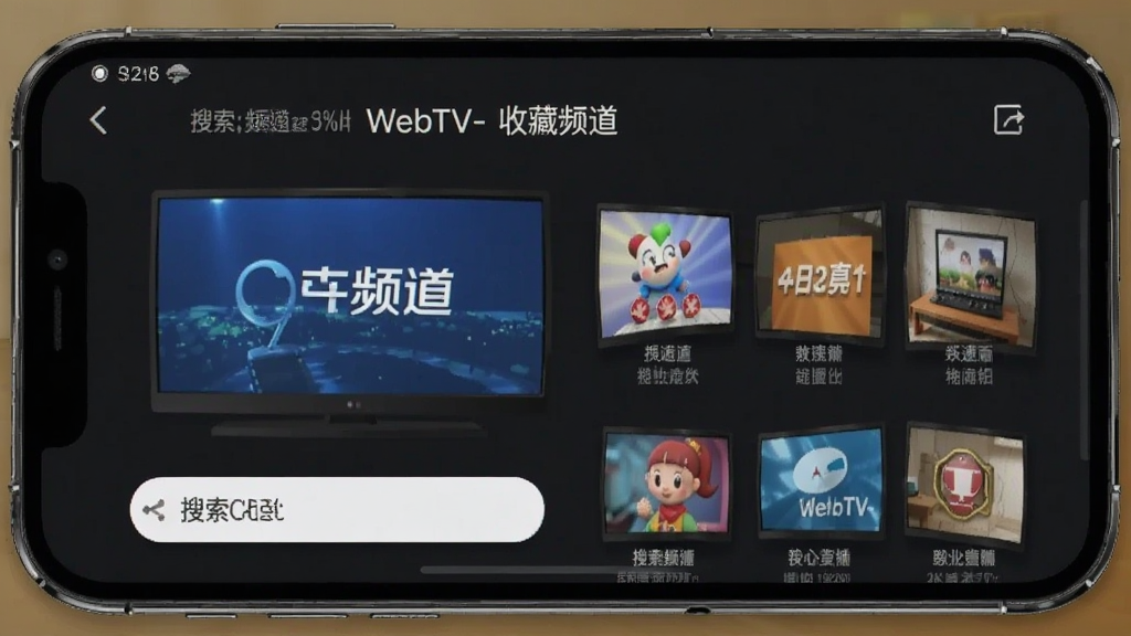 WebTV-手机电视直播 搜索频道和收藏频道界面