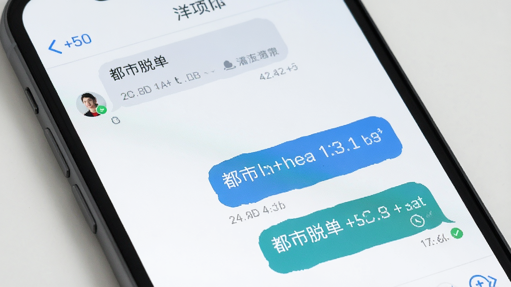 都市脱单 消息聊天界面展示图,主体为手机屏幕,显示聊天对话气泡,布局为左右分栏对话,排版清晰,风格为简约聊天风,细节有时间戳和已读状态,画质干净,无多余元素