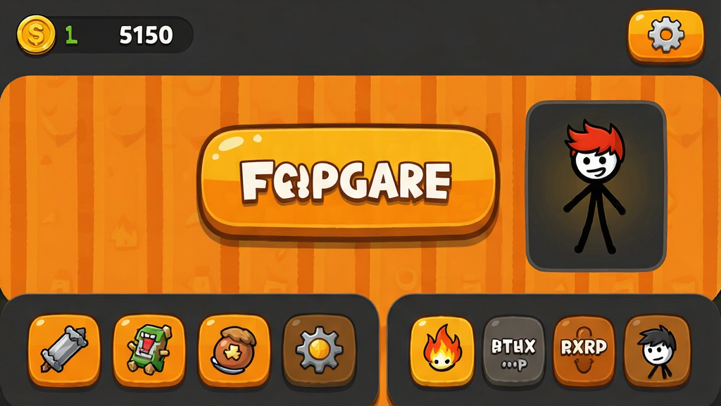 ����������Ϸ�������ͼ��������ʾ������������ð�ť���м�����Ŀ�Ŀ�ʼ��Ϸ��ť�͵�ǰѡ��Ļ����Ƥ��Ԥ�����ײ��ǵ������͹ؿ�ѡ����ڣ��������Բ�ǿ�Ƭ��ƣ���ɫ�ԳȻƺ����Ϊ�������������죬��������������Ԫ��