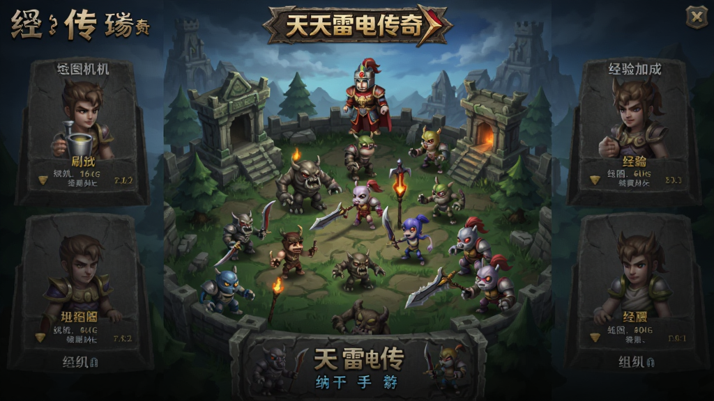 天天雷电传奇-经典传奇手游挂机刷怪地图选择组队经验加成