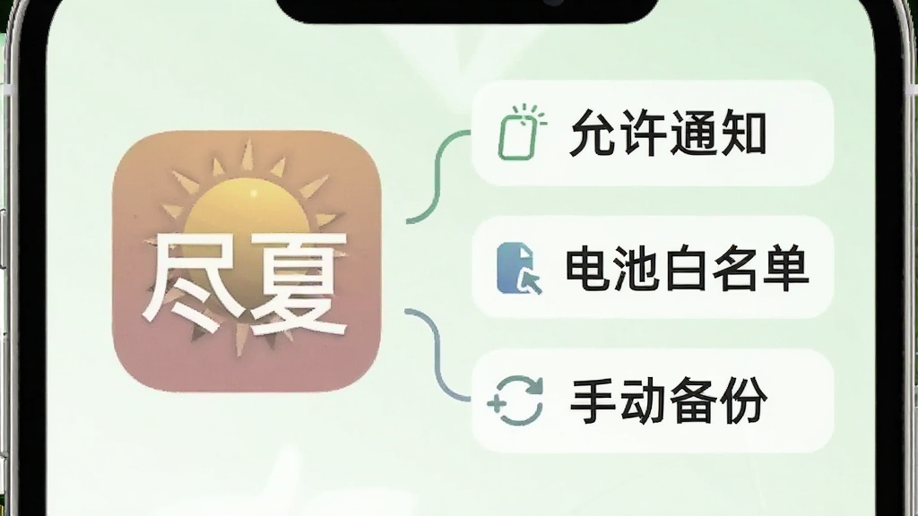 尽夏应用使用技巧示意图,画面展示手机屏幕上有