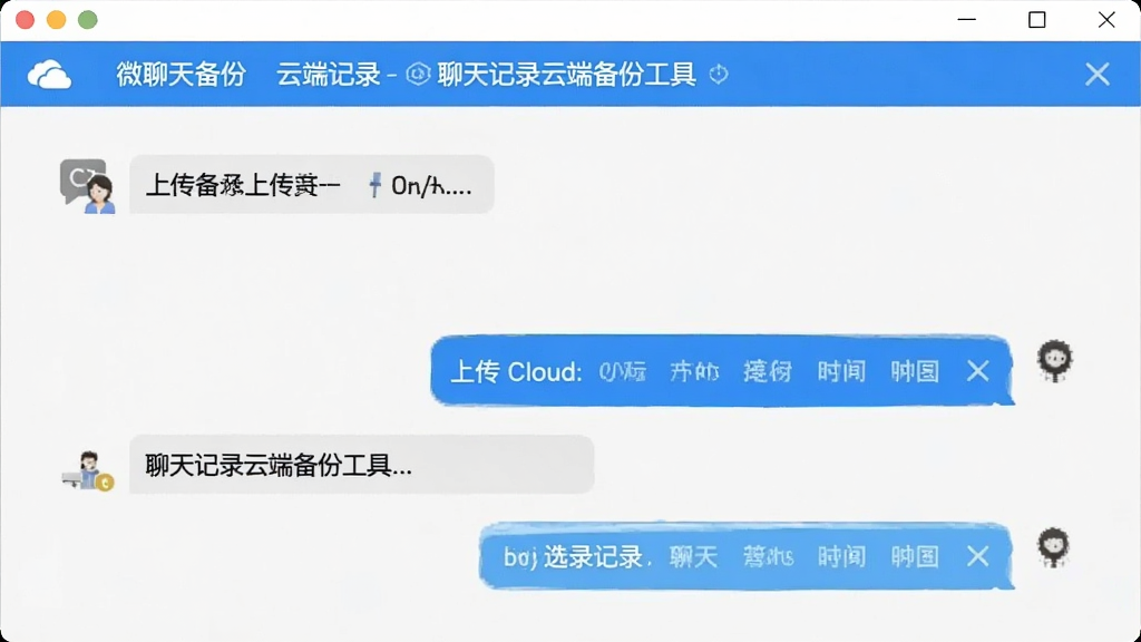 微聊天备份云端记录-聊天记录云端备份工具 选择聊天记录并上传云端界面截图