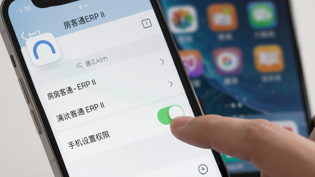 ����ͨERP II �ֻ�����Ȩ�޽��棬��ָ���ڵ��֪ͨȨ�޿��أ���Ļ��ʾӦ�ù���ҳ�棬������ģ�����ֻ����棬���дʵ�������������޶���Ԫ��