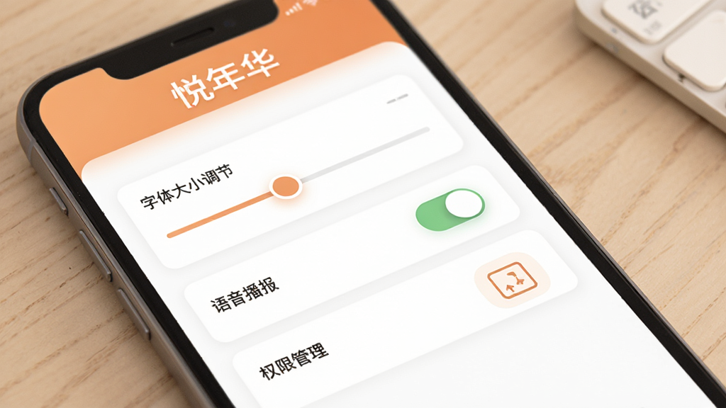 悦年华App安装设置操作示意图,画面展示手机屏幕上悦年华App的设置页面,有