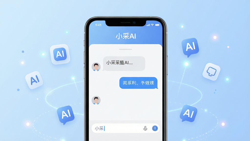 һ��չʾС��AI�ֻ�Ӧ���������ͼƬ�������������ֻ���Ļ����Ļ����ʾС��AI�ĶԻ����棬�Ϸ��С�С��AI�����ֱ�ʶ�������࣬�жԻ����ݺ�����򣬱�������͵�ǳ��ɫ���䣬��Χ��Ư����AIͼ��ʹ����㣬����ִ��Ƽ��У�ϸ�����������ʸɾ����޶���Ԫ��
