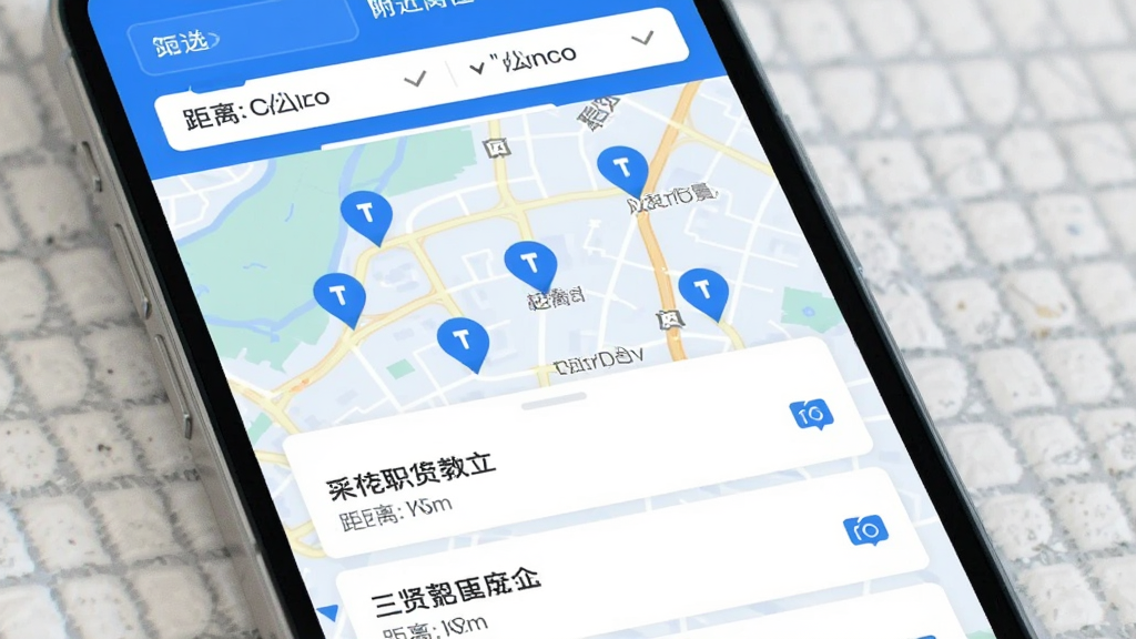 ������Ƹ������λ�Ƽ����棬�ֻ���Ļ��ʾ��ͼģʽ����ͼ���ж��ְλ��ǵ㣬�·�������λ��Ƭ�б�������ְλ���ƺ;�����Ϣ��������ɸѡ����ѡ����뷶Χ����ɫ������Ϊ�����������ֱ�ۣ����ʸɾ��޶���Ԫ��