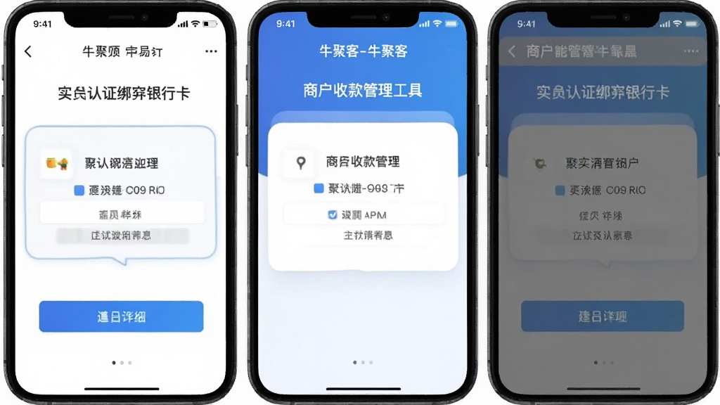 牛聚客-商户收款管理工具 实名认证绑定银行卡步骤截图