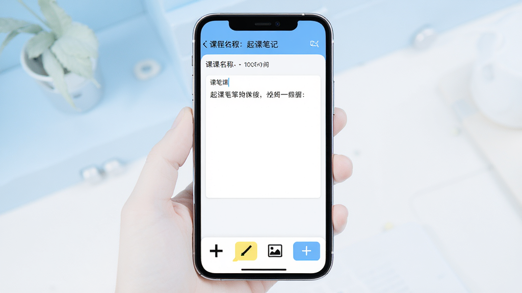 ��αʼ�Ӧ��������ȫòչʾ������������һ�������ֻ�����Ļ��ʾ��αʼǵı༭ҳ�棬�����пγ����ƺ�ʱ�䣬�м��������������������򣬵ײ������������żӴ֡�����������ͼƬ�ͱ��水ť��������ǳ��ɫ�Ͱ�ɫ�ļ�Լ��񣬽���ɾ��޹�棬�����Ű����������ʸ��壬ϸ��Բ���޶���Ԫ��