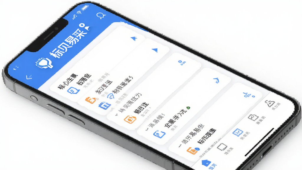 标贝易采手机应用主界面,顶部显示“标贝易采”Logo,中间是任务列表卡片,底部为导航栏,蓝白配色,风格简洁现代,画质干净无多余元素