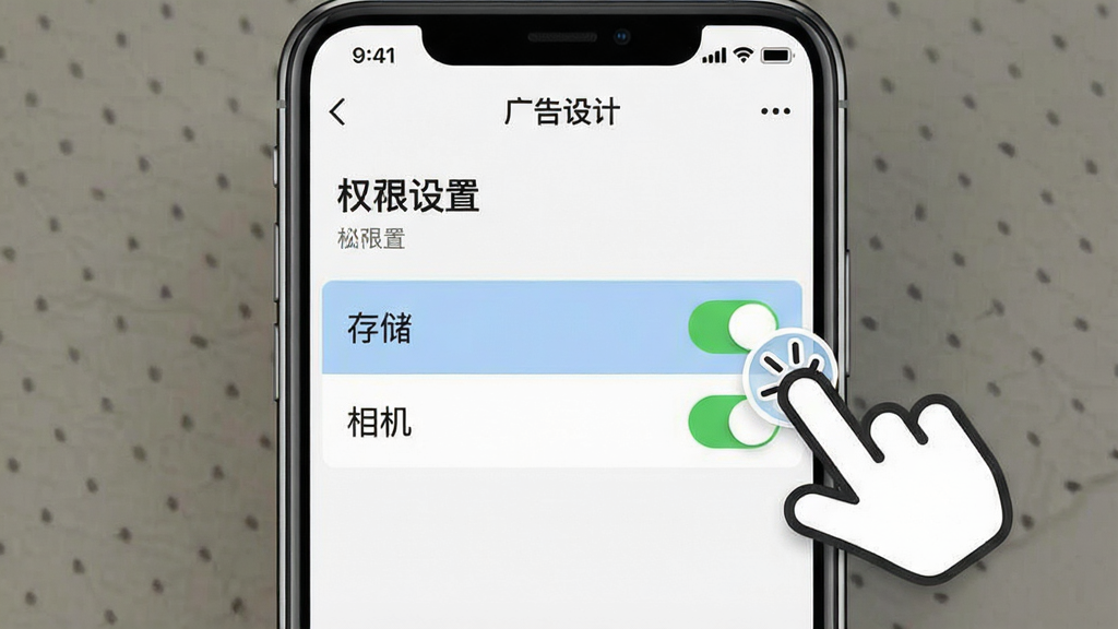һ���ֻ���ͼ��չʾ�������ơ�app��Ȩ�����ý��棬������ʾ���洢���͡������Ȩ�޿��أ��Ա�����ָ�����ͼ�꣬������������������ȷ