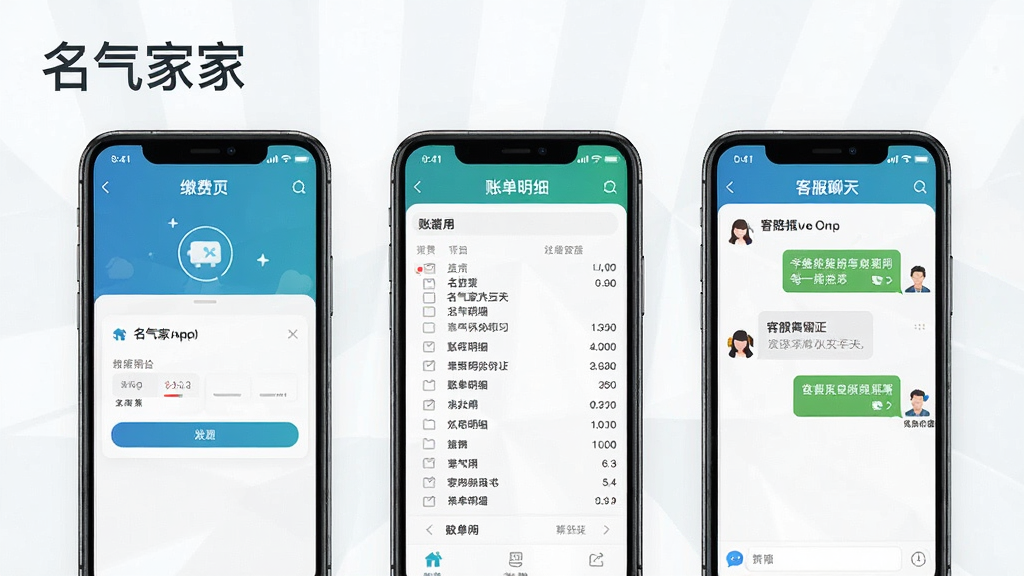 һ��չʾ�������ҡ�App���ܽ��ܵ�ͼƬ�������������ֻ����沢��չʾ�����ִ����ҷֱ��ǽɷ�ҳ�桢�˵���ϸҳ��Ϳͷ�����ҳ�棬�Ű����룬���Ϊ��ˬ��Լ�磬ϸ����ͼ�����������ֿɶ������ʸɾ��޶���Ԫ�أ������д��С������ҡ����ֱ�ʶ