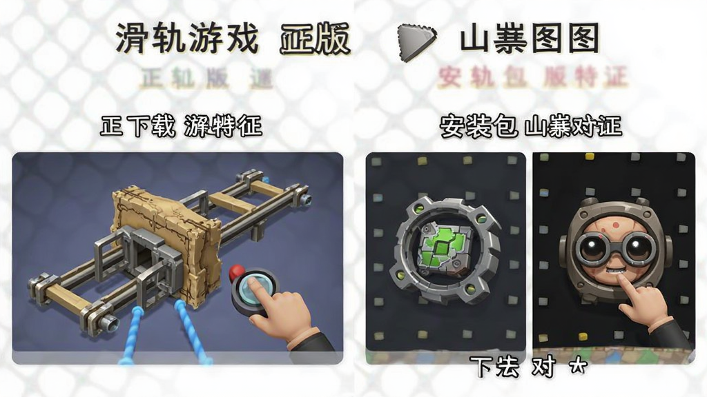 滑轨解谜游戏正版 辨别方法 下载渠道 安装包特征 正版与山寨对比图