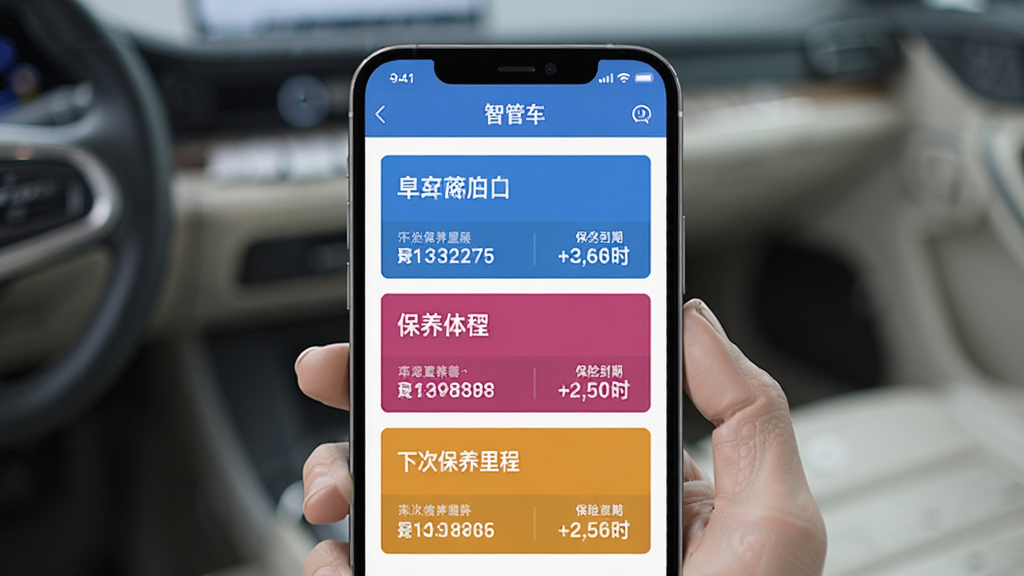 һ���ֻ���Ļ��ʾ���ǹܳ����ĳ����б�ҳ�棬��������������ͬ��ɫ��������Ƭ��ÿ�ſ�Ƭ�ϱ�ע�ų��ƺš��´α�����̺ͱ��յ��ڵ���ʱ�������Ű����룬����Լ���񣬻��ʸɾ�����