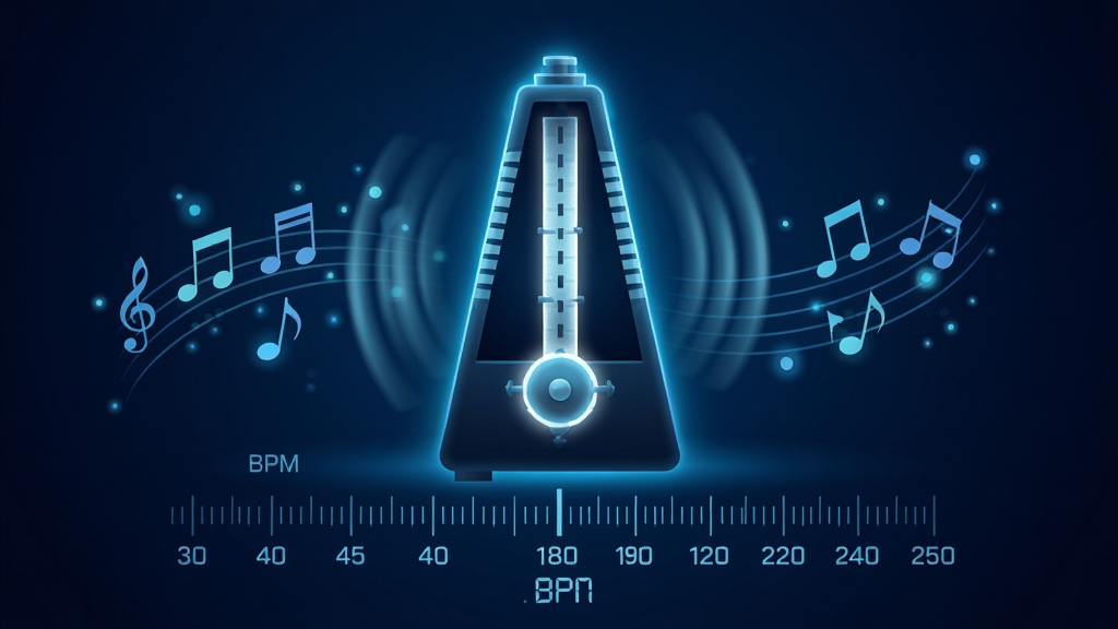һ��չʾ��������Studio����׼���Ĺ��ܵ�AI����ͼƬ������������һ������Ľ��İڴ�������ɫ���������Ұڶ����ڴ��·��о�ȷ�Ŀ̶��ߺ�BPM��ֵ��ע����30��250�����������ɼ�����Χ�����������������ͽ��Ĺ�㣬���Ƽ���ʮ�㣬�Ű���жԳƣ����ʸɾ��������޶���Ԫ��