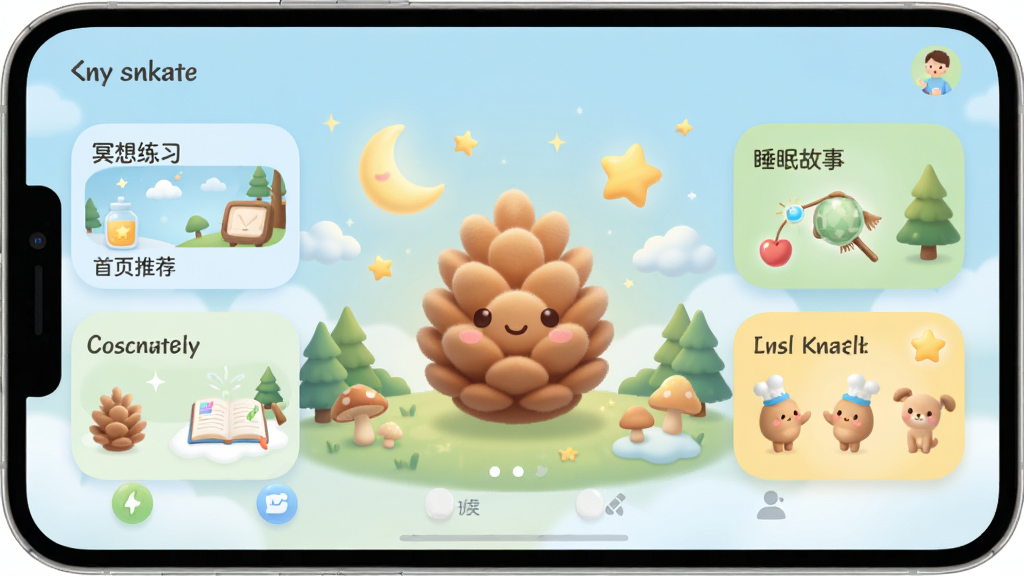 �ɹ���ͯ���� App ������ȫòչʾ������������һ����͵��ɹ���ͨ������Χ���������������ǡ��ƶ��ɭ��Ԫ�أ����沼�������ɼ���ҳ�Ƽ���ڤ����ϰ��˯�߹��¡��ɳ���¼�ĸ���Ҫ��飬�����Ű���󷽣������ܰ������ɫ���Ե�����ǳ�̡�ů��Ϊ����ϸ��Բ����ͣ����ʸɾ����壬�޶�������Ԫ��