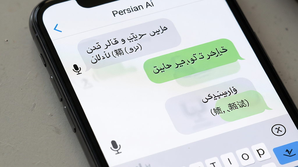 һ��չʾPersian Ai�Ի���ϰ�������дͼ���������ֻ���Ļ�в�˹�����촰�ڣ������Ϸ���ʾ