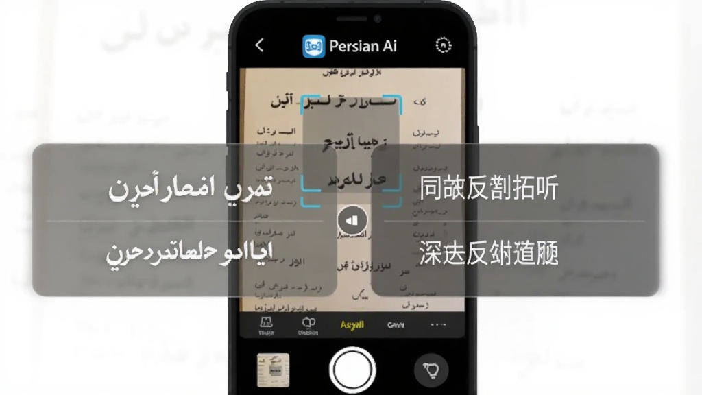 һ��չʾPersian Ai���շ��빦�ܵ�ʾ��ͼ���������ֻ�����ͷ��׼һ�ݲ�˹��˵�����Ļ�ϵ��������ķ��븡�㣬����Ϊ�Ϸ�