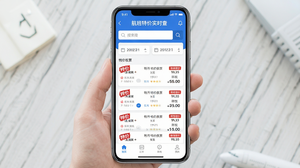 һ��չʾ�ֻ�Ӧ�ý����ͼƬ������Ϊ�������ؼ�ʵʱ�顱App����ҳ�������Ϸ��������������ѡ�������м����ؼۻ�Ʊ�б���ÿ�������������Ŀ�ġ��ؼۡ���ǩ�ͺ�˰�۸񣬵ײ��м򵥵ĵ�������������ִ���������ɫ��Ϊ����ϸ�����������ʸɾ����޶���Ԫ��