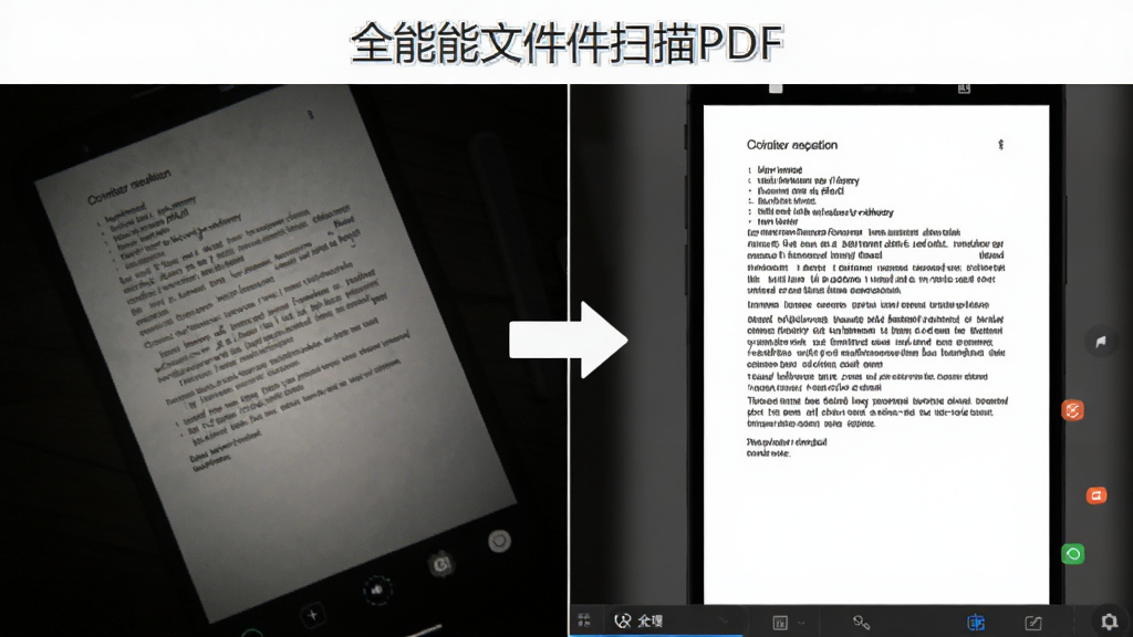 һ��չʾ��ȫ���ļ�ɨ��PDF������ɨ��Ч���ĶԱ�ͼ������������ֻ��������б�ҹ��߰�����ֽ���ĵ�ԭͼ���Ҳ��Ǿ��������������Ч�����ĵ���Ե��ֱ���������ס��������������������м���һ����ͷ�����ָ���Ҳ࣬������ɾ�ֱ�ۣ������������޶���װ��Ԫ��