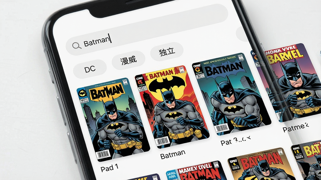 ����԰ ���������ҳ�棬�ֻ���Ļ�Ϸ������������롰Batman�����·���ʾ����ɸѡ��ǩ�硰DC����������������������������������б���ʽչʾ�౾�������������棬���沼�����룬����ִ���࣬���ʸɾ�