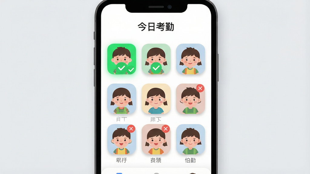 һ��չʾ��СС԰����App���ܵ���������ֻ���ͼ���廭�������������ֻ���Ļ��ʾС����ͷ��Ź��񣬲���ͷ��������ɫ�Թ�������ͷ����ʾ��ɫ��ǣ���Ļ�Ϸ��С����տ��ڡ�����������Ϊ�����ֻ������Ű棬���Ϊ�ִ���ƽ��UI��ƣ�ϸ�ڰ���Բ���ͼ�ꡢ���������ֱ�ǩ����͵���Ӱ�����ʸɾ��������޶���Ԫ�أ�����Ϊǳ��ɫ