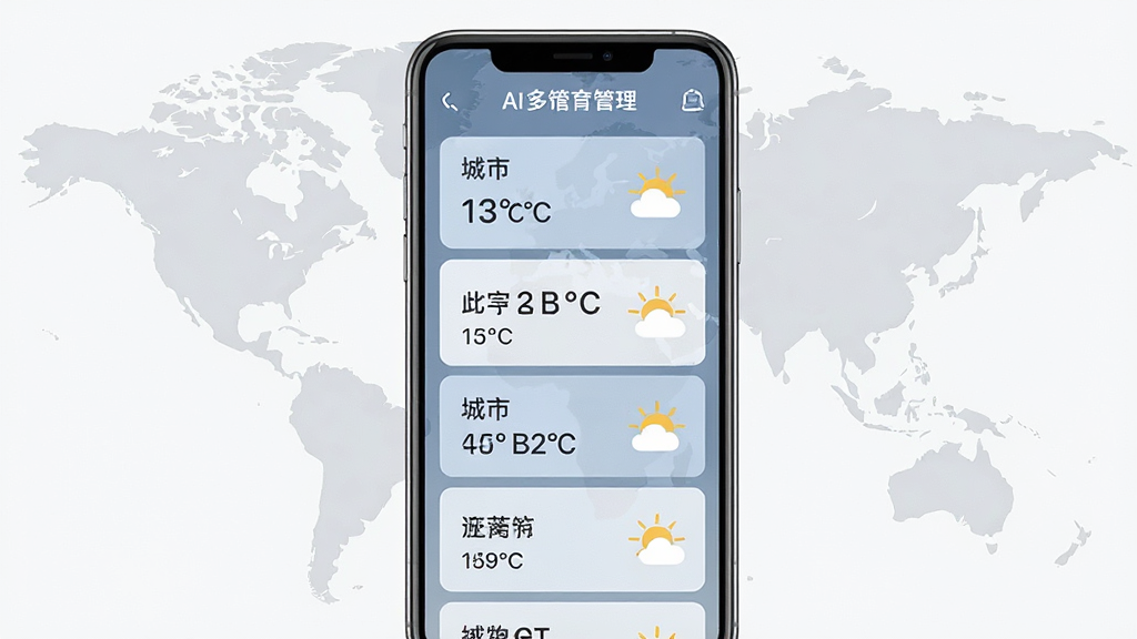 AI�������� ����й������棬�ֻ���Ļչʾ�����б���Ƭ��ÿ�ſ�Ƭ���г������ơ���ǰ�¶Ⱥ�����ͼ�꣬����Ϊ�����ͼ���ƣ���������࣬���������ɾ�