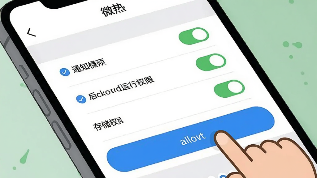 一张手机设置界面截图风格插画,画面展示
