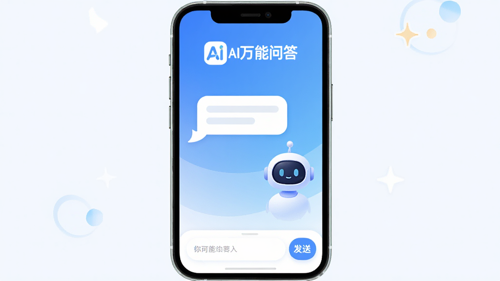 AI�����ʴ� �ֻ�Ӧ�ý��� ��ɫ�����׽��� ������ʾAI�����ʴ�logo �м��ǶԻ����ݺ����ܻ�����ͷ�� �ײ�Ϊ�����ͷ��Ͱ�ť ���岼�ָɾ���ˬ ����ִ���ƽ ϸ��Բ�� ���������޶���Ԫ��