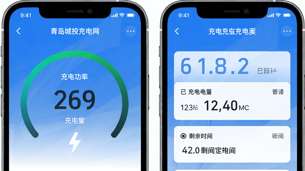 �ൺ��Ͷ�����App�ĳ�������ҳ�棬��ʾ��繦�ʡ��ѳ������ʣ��ʱ������ݣ���������ɫ�Ͱ�ɫΪ��������չʾ����ֱ�ۣ�����ִ������ʸɾ��޶���Ԫ��
